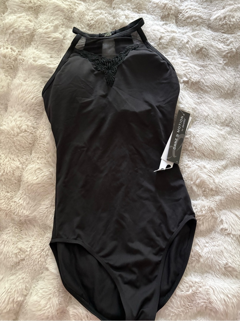 Black High-Neck Dance leotard
